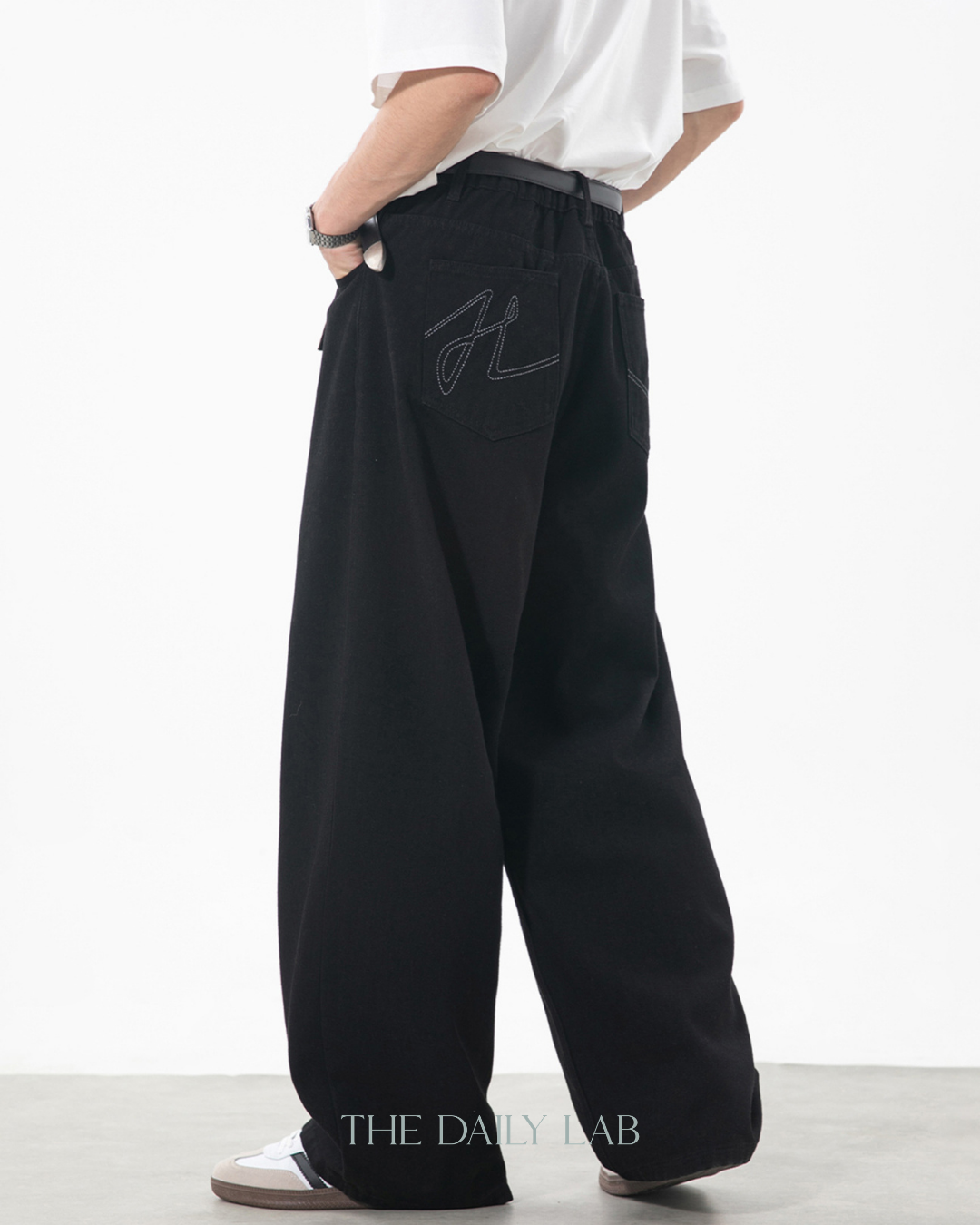 Vintage Streetwear Loose-Fit Jeans in Black
