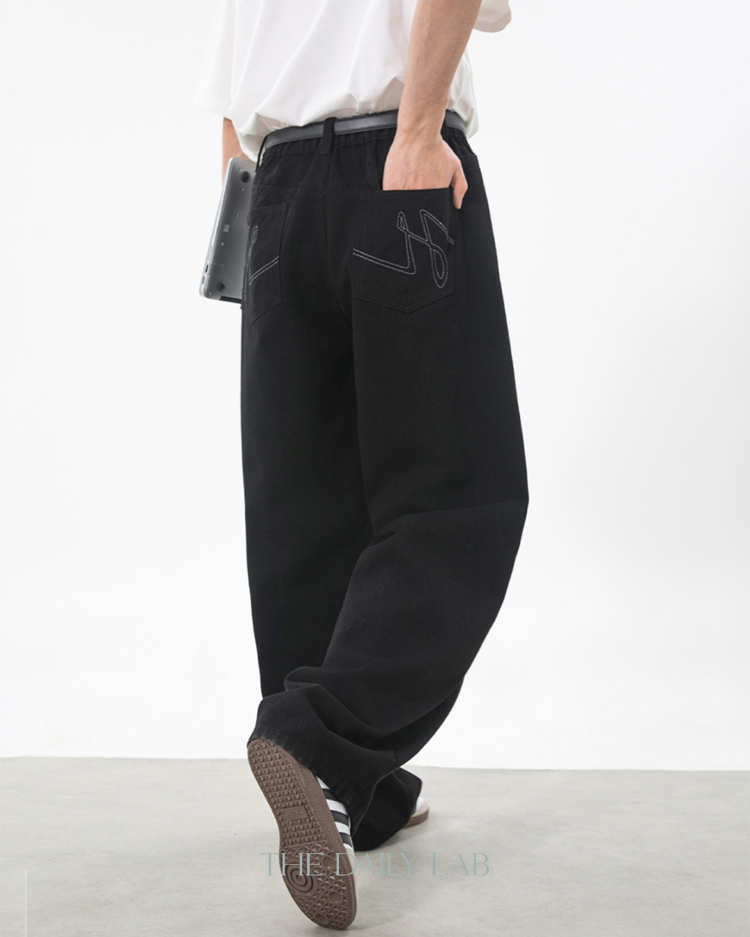 Vintage Streetwear Loose-Fit Jeans in Black