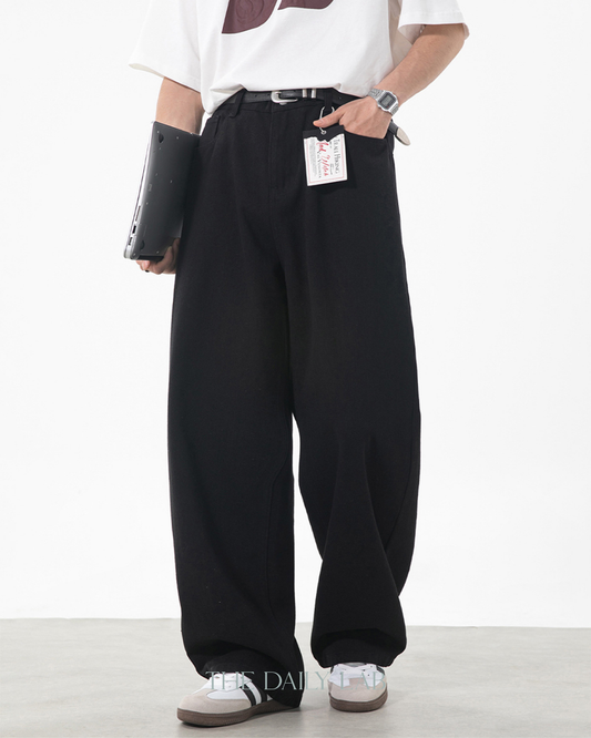 Vintage Streetwear Loose-Fit Jeans in Black