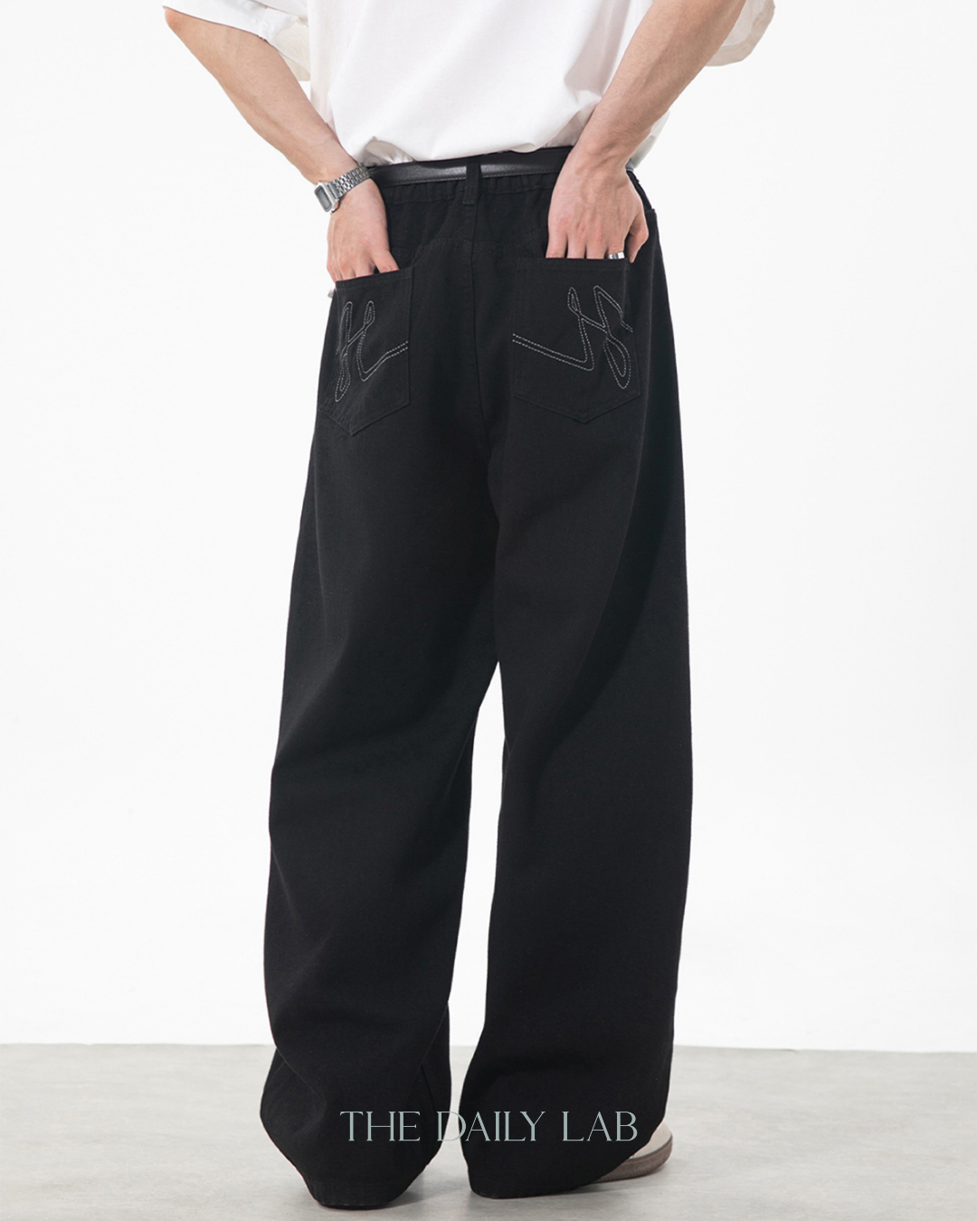 Vintage Streetwear Loose-Fit Jeans in Black