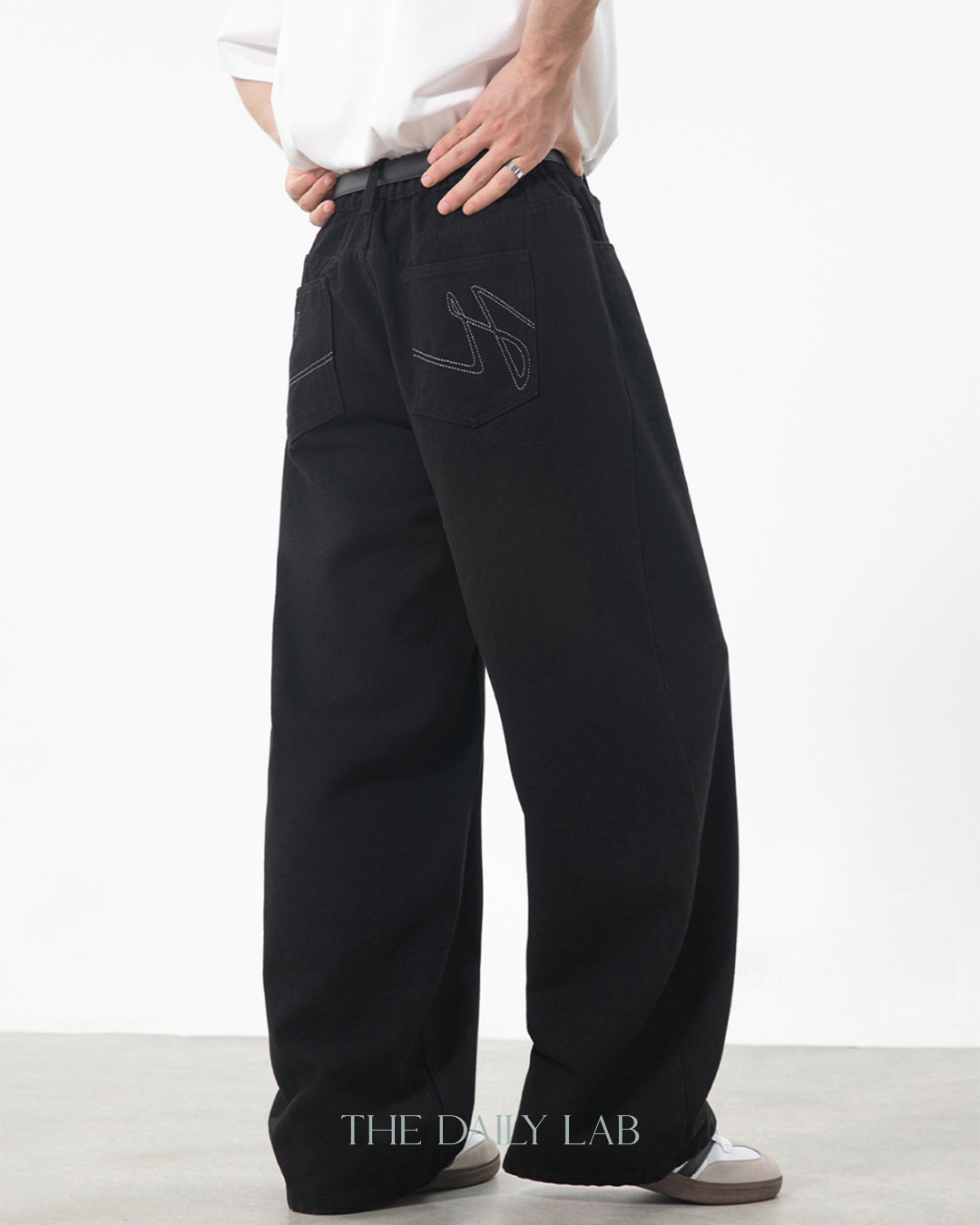 Vintage Streetwear Loose-Fit Jeans in Black