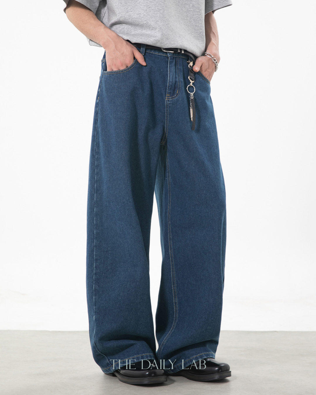 Vintage Streetwear Loose-Fit Jeans in Blue