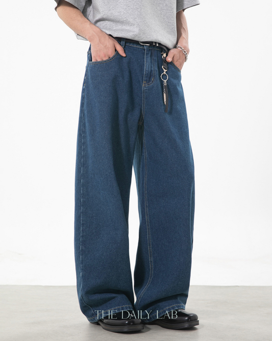Vintage Streetwear Loose-Fit Jeans in Blue
