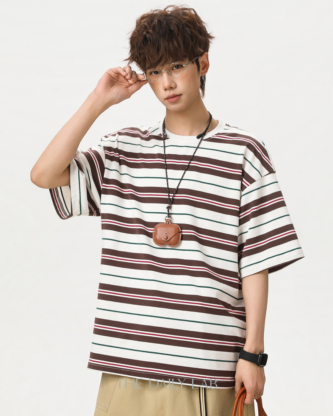 Retro Stripe Tee in Brown