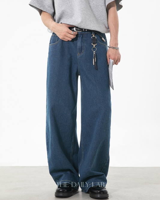 Vintage Streetwear Loose-Fit Jeans in Blue