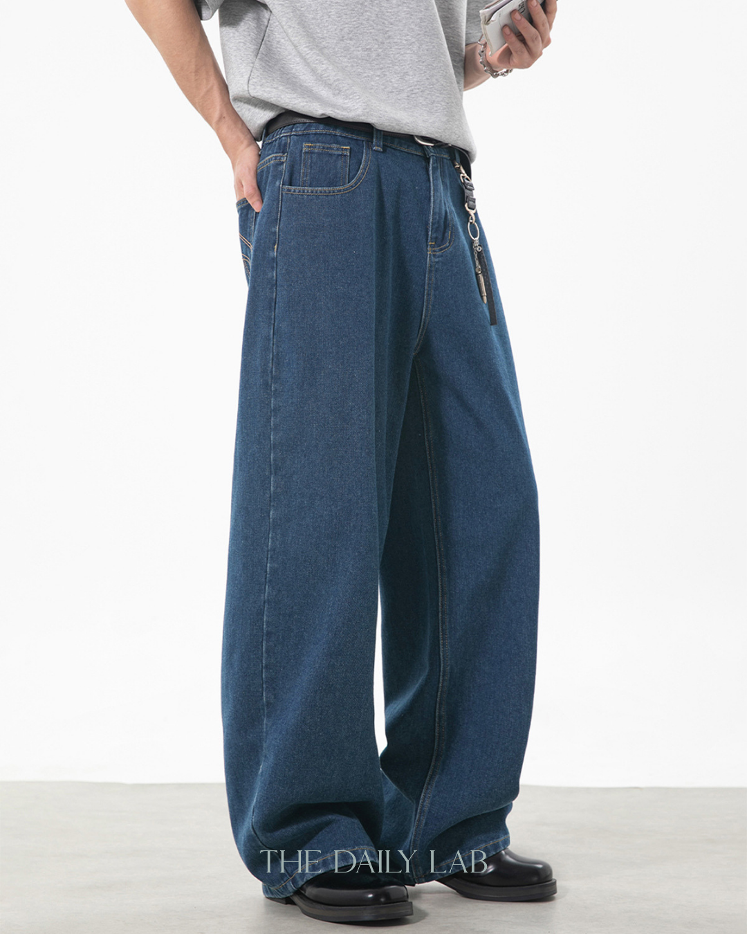 Vintage Streetwear Loose-Fit Jeans in Blue