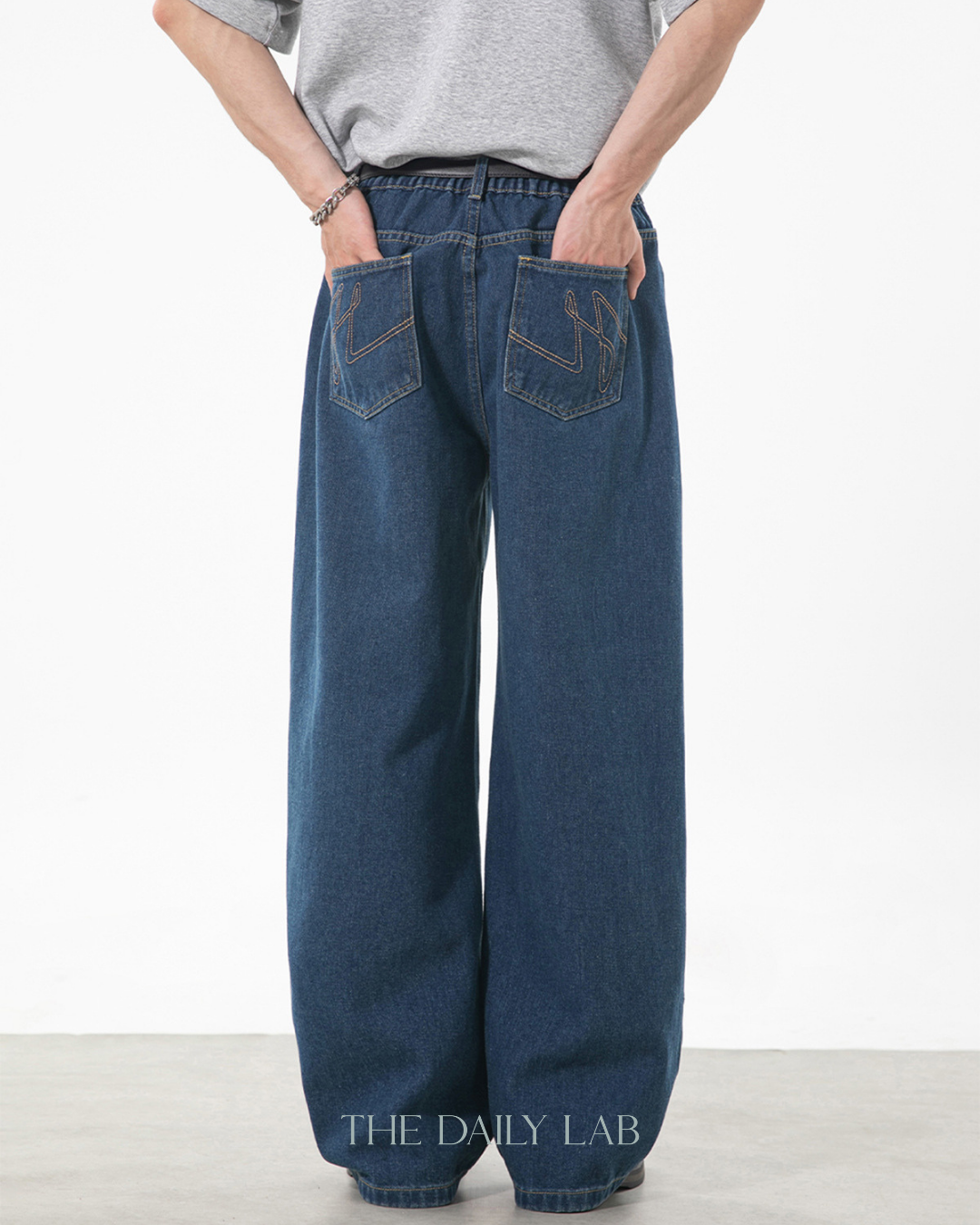 Vintage Streetwear Loose-Fit Jeans in Blue