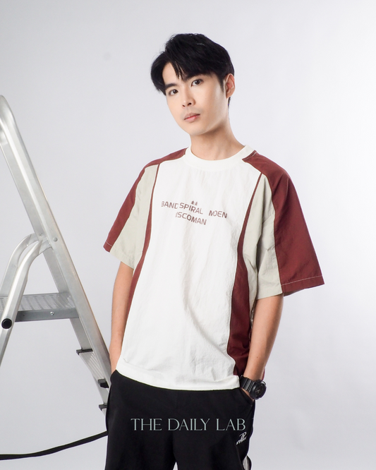 Outdoor Techwear Colorblock T-Shirt in Red