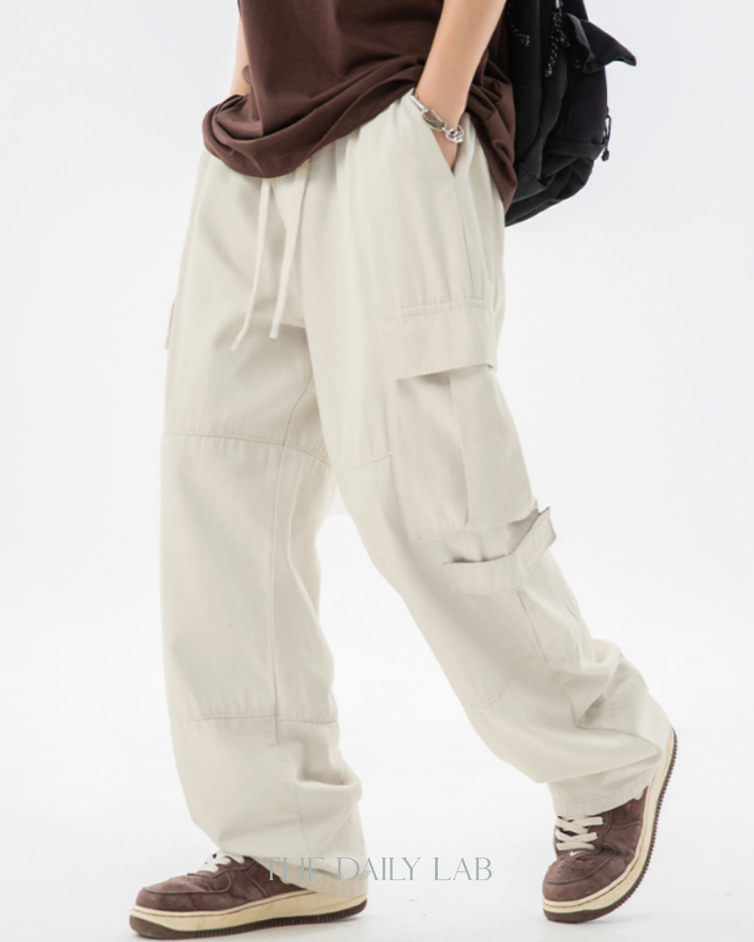 Vintage Utility Straight Pants in Beige