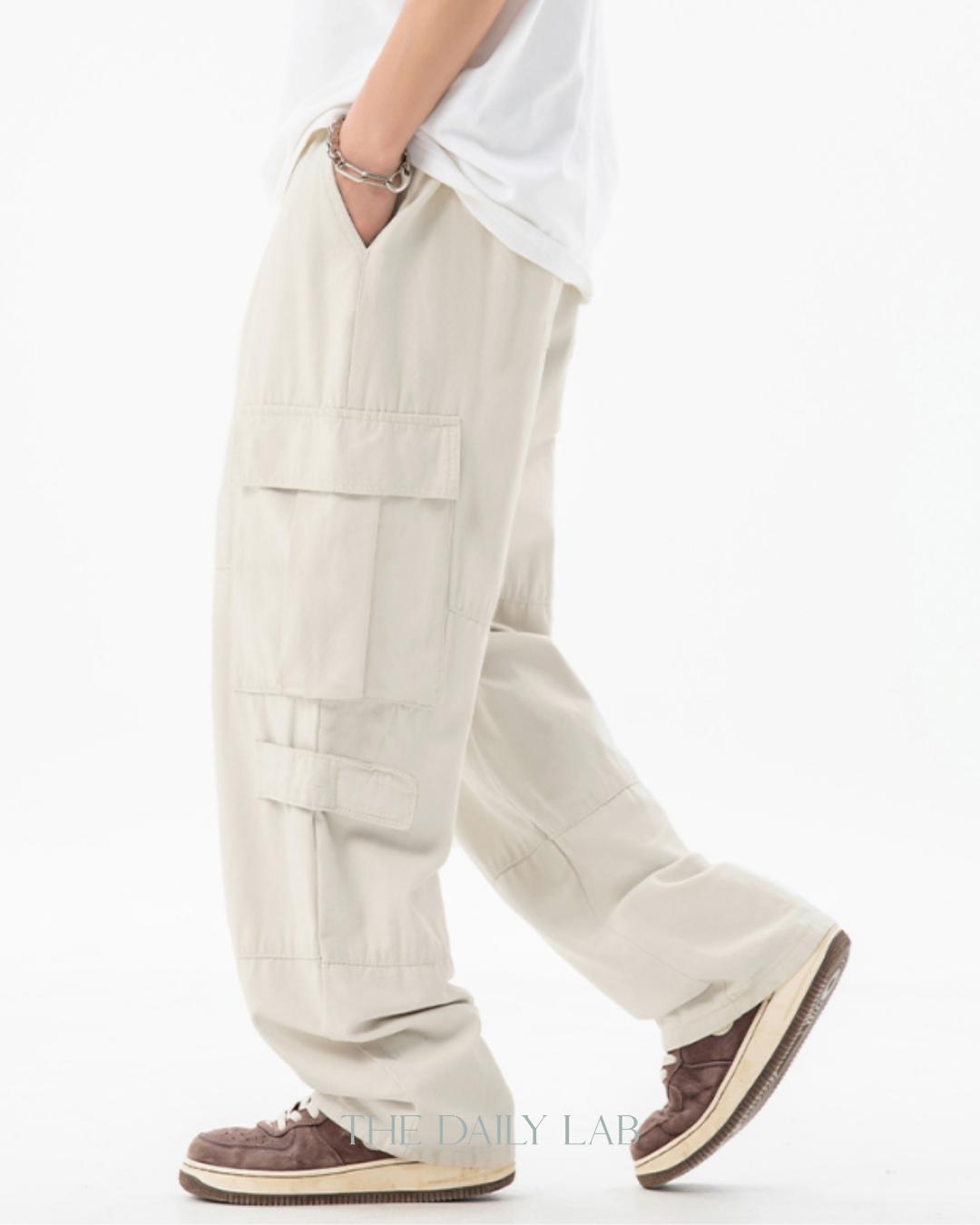 Vintage Utility Straight Pants in Beige