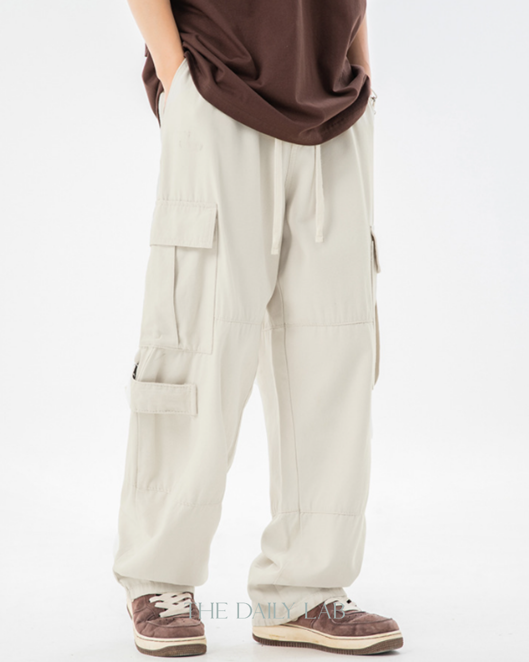 Vintage Utility Straight Pants in Beige