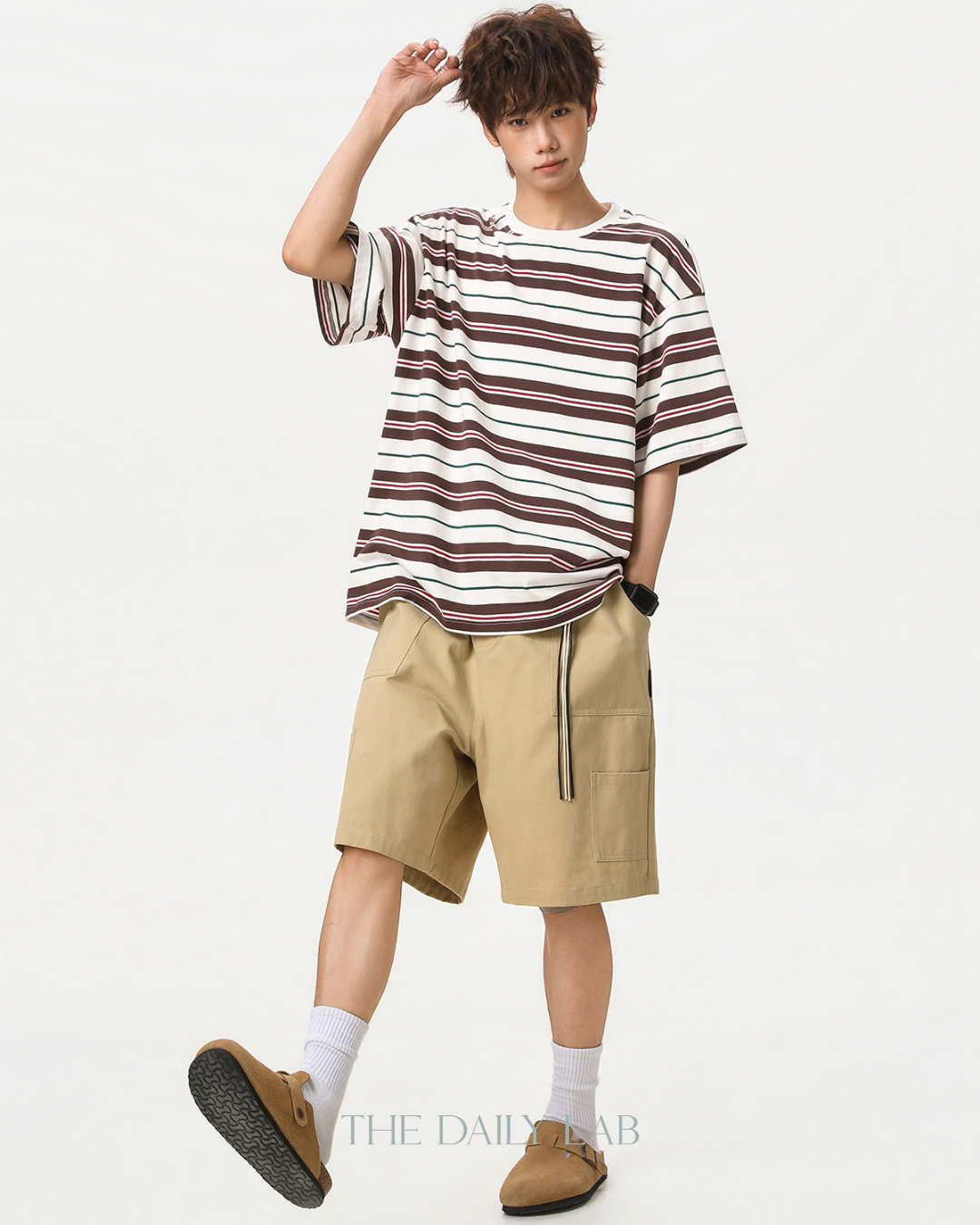 Retro Stripe Tee in Brown