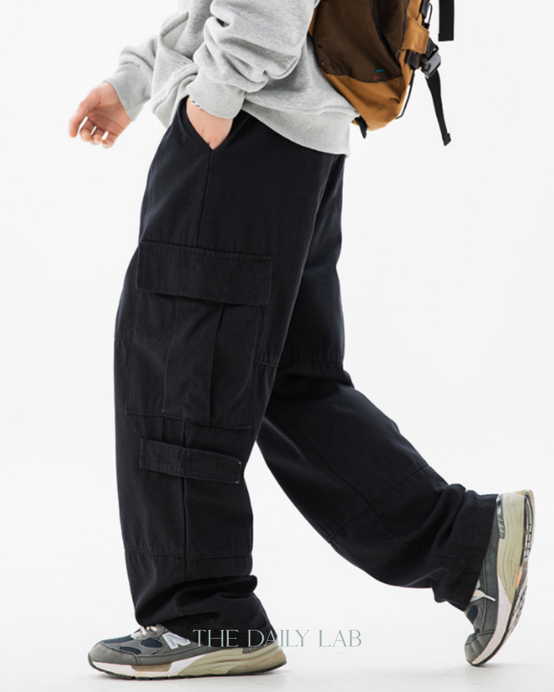 Vintage Utility Straight Pants in Black