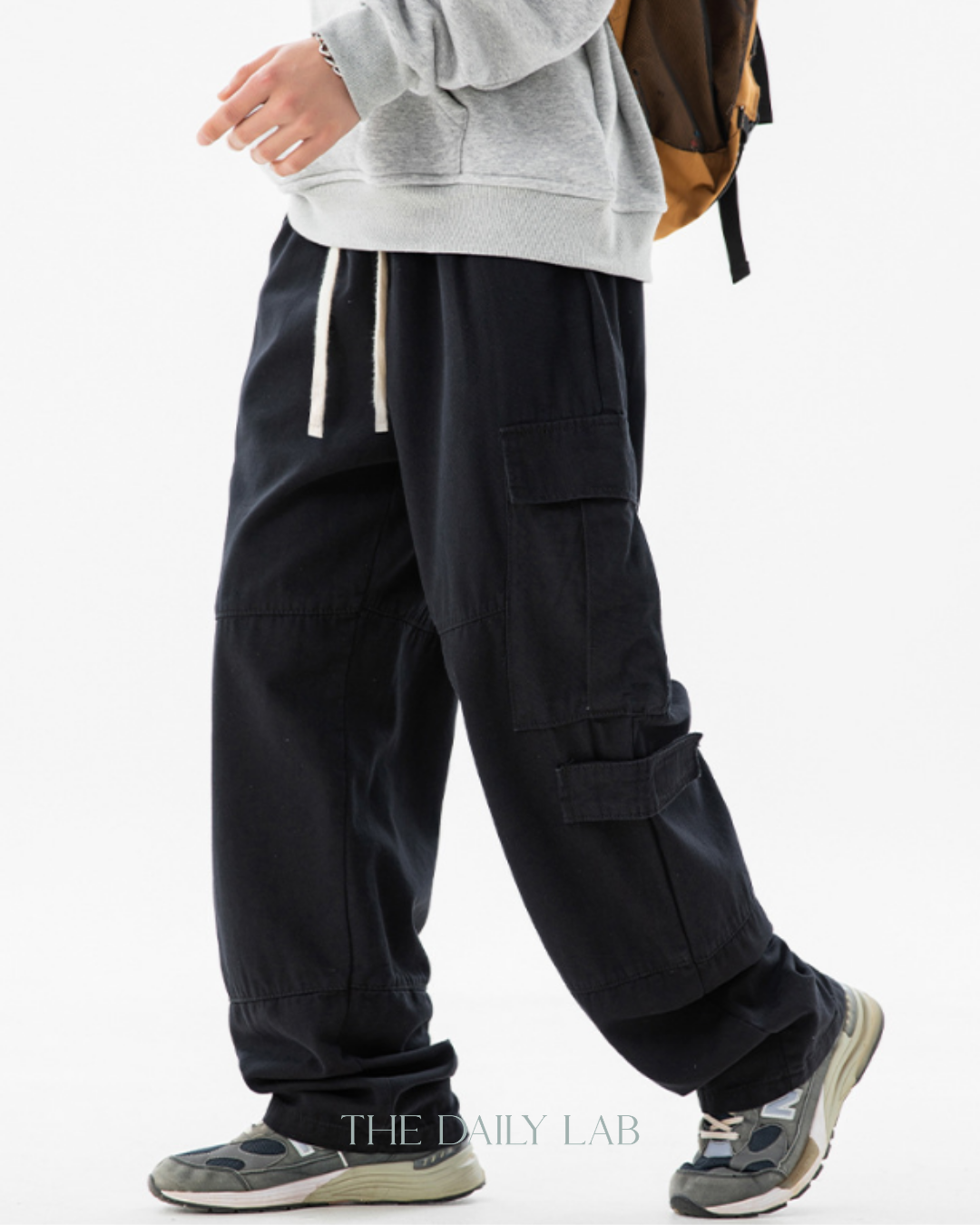Vintage Utility Straight Pants in Black