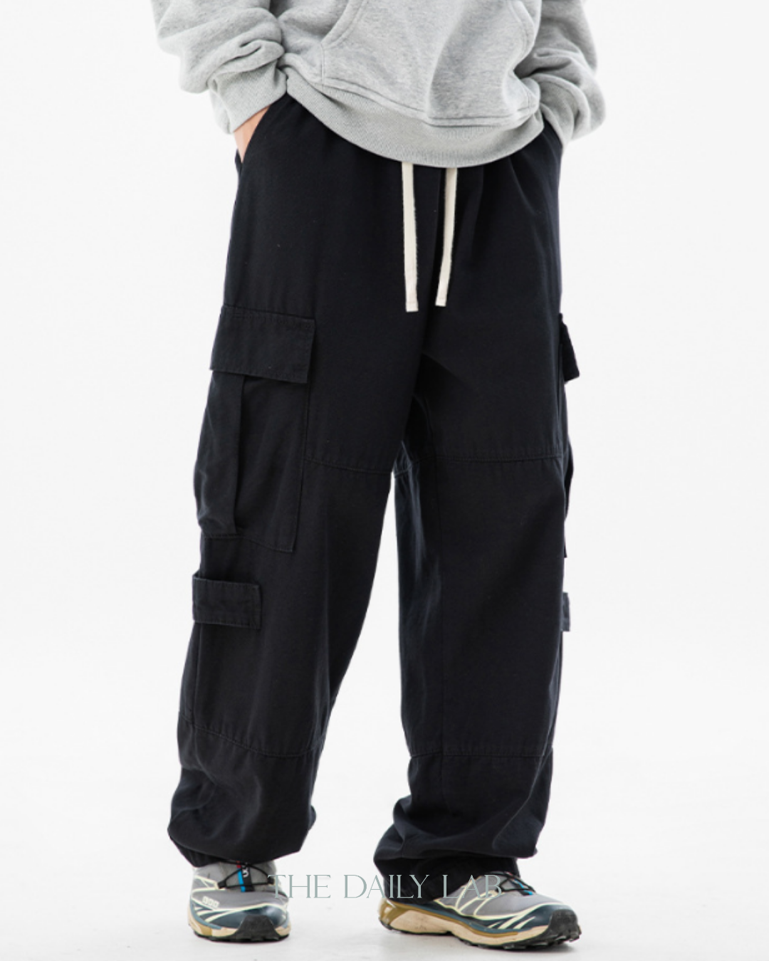 Vintage Utility Straight Pants in Black