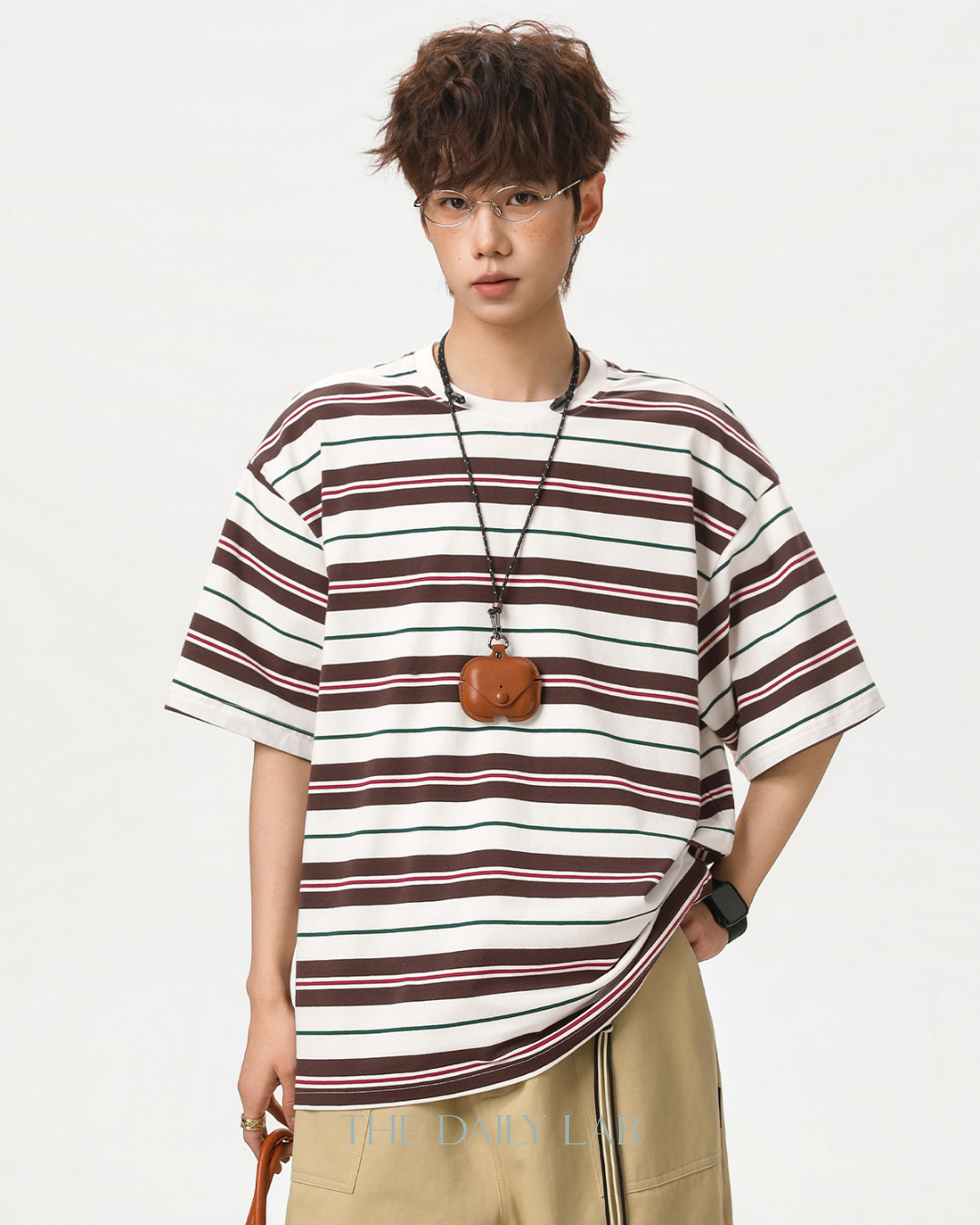 Retro Stripe Tee in Brown