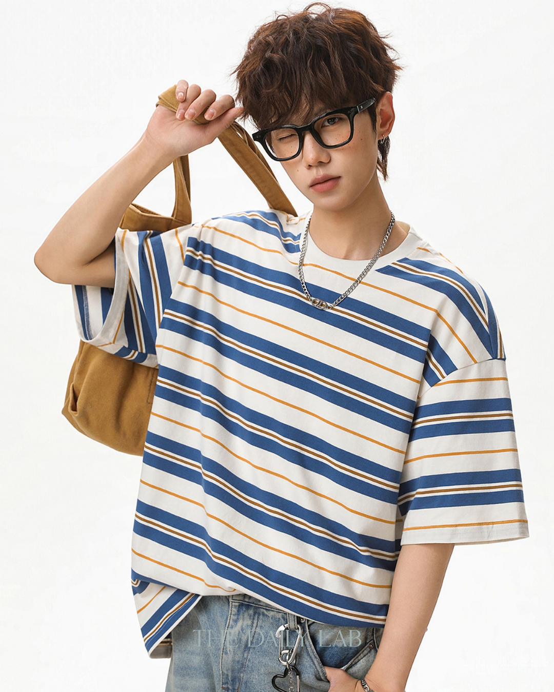 Retro Stripe Tee in Blue