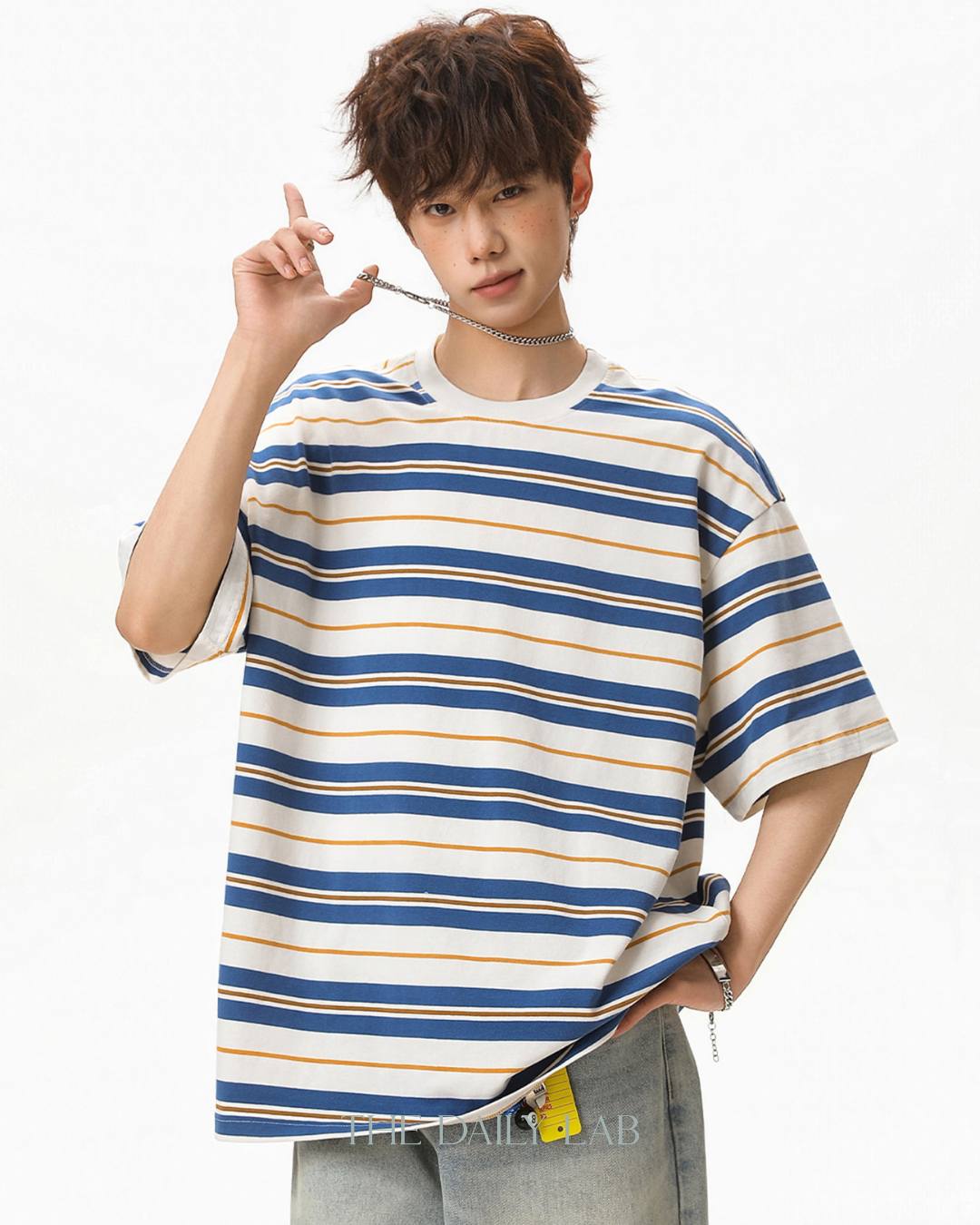 Retro Stripe Tee in Blue
