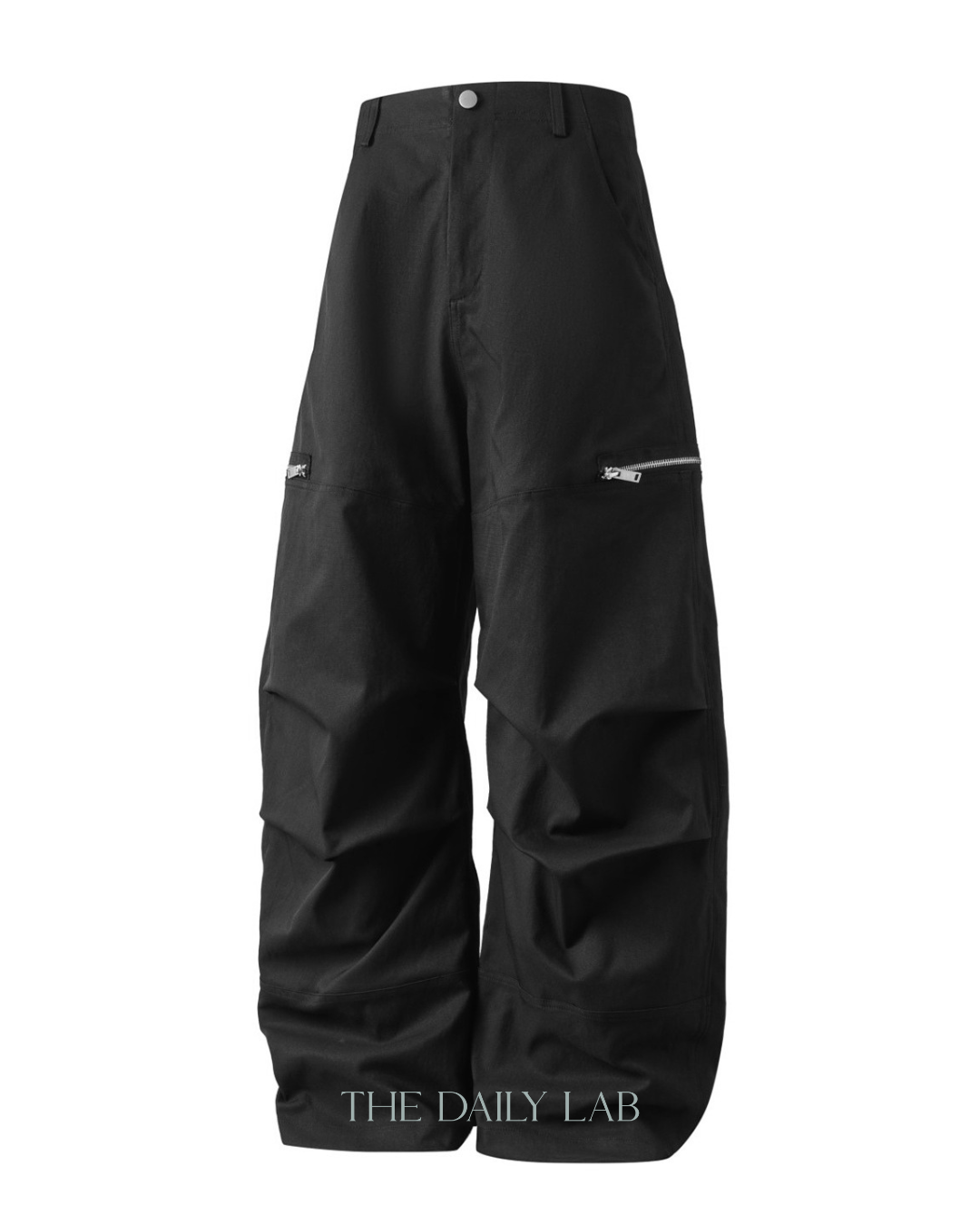 American Vintage Pleated Curved Blade Casual Pants In Black
