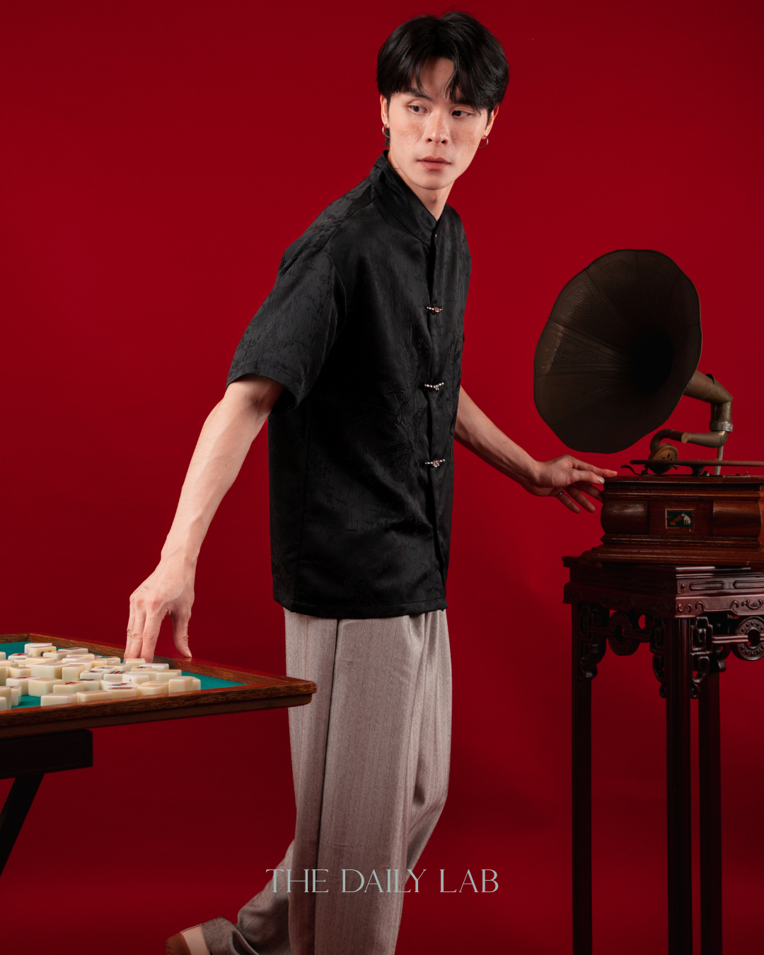 Bamboo Serenity Tang Shirt in Black