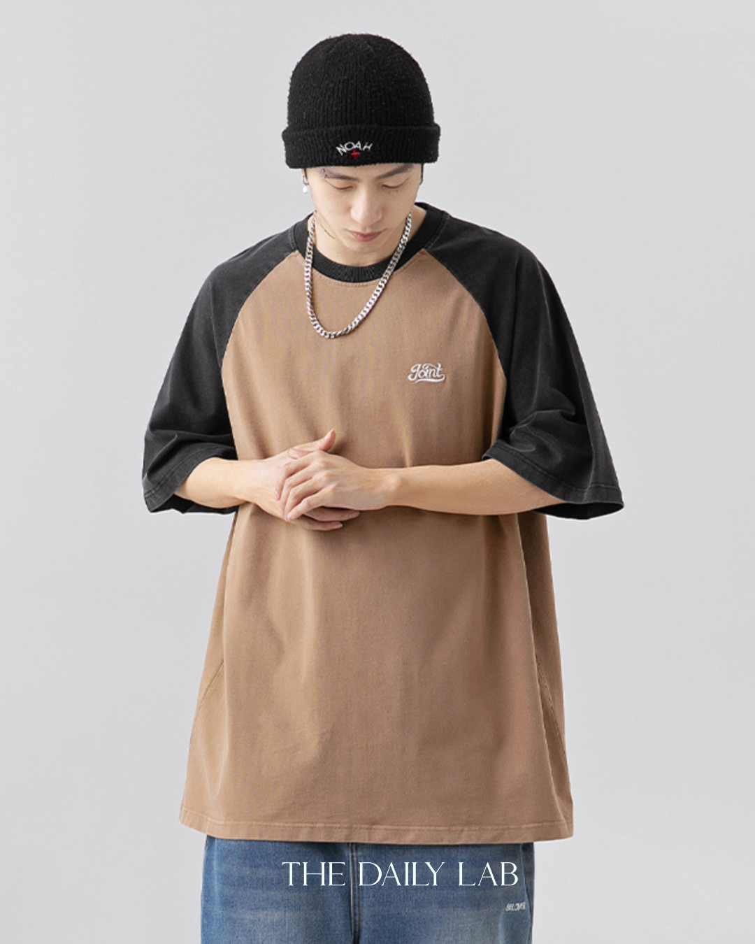 Joint Patchwork Tee in Brown
