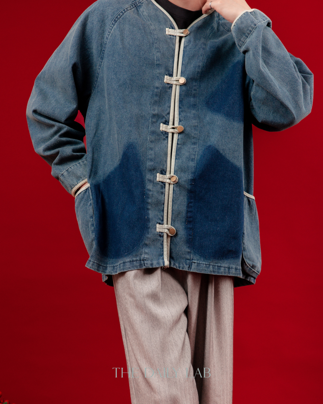 Casual V-Neck Denim Cardigan