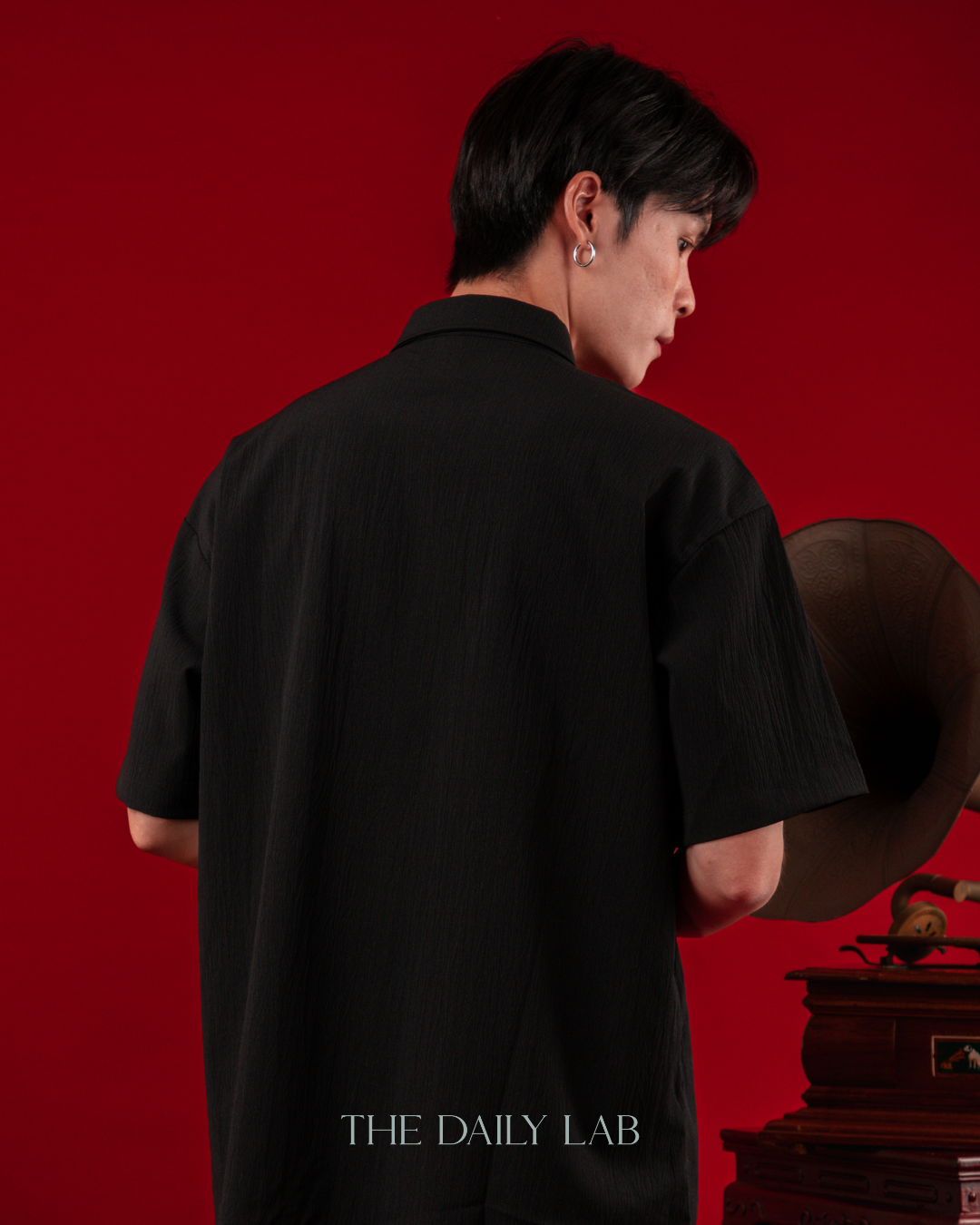 Bamboo Stitch Tang Shirt in Black