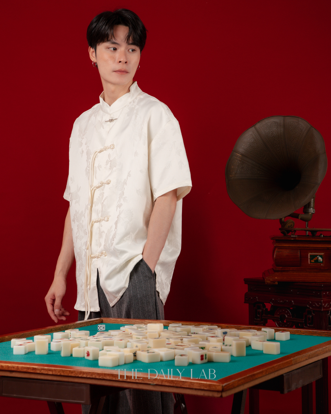 Ivory Floral Tang Oversized Shirt