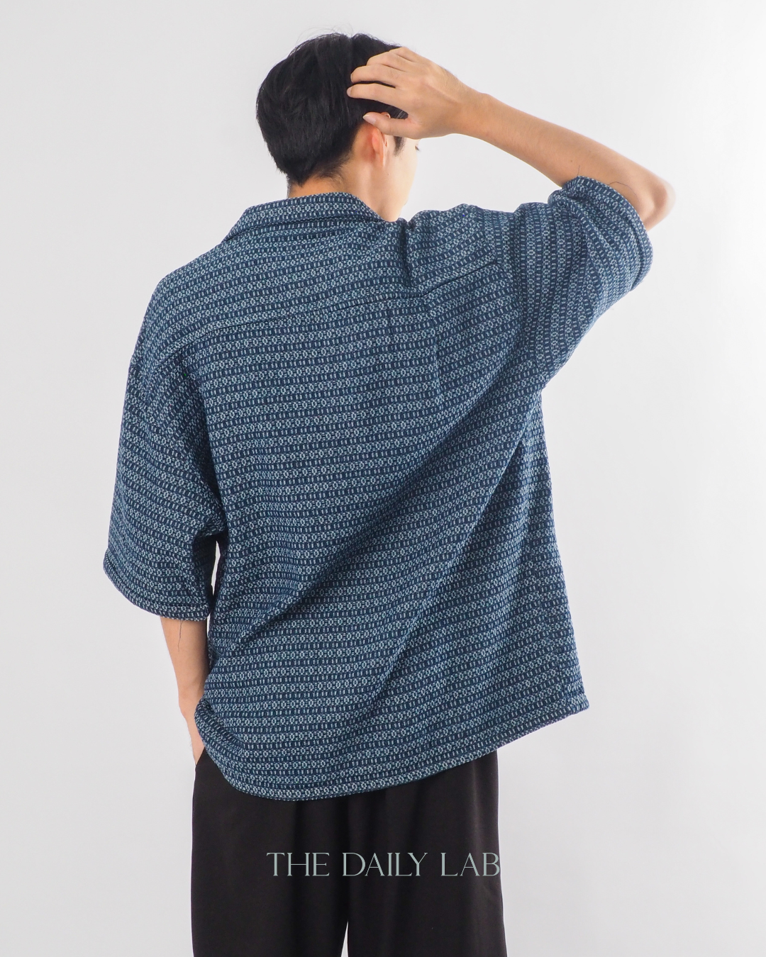 Japanese Retro Workwear Denim Shirt in Blue
