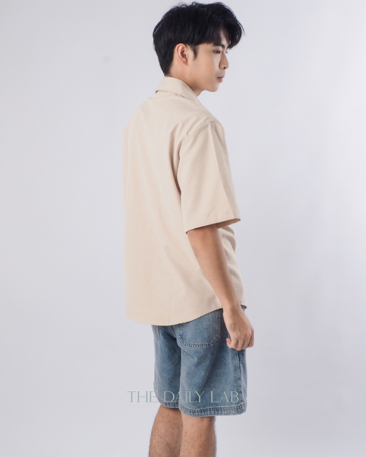Japanese Style Short Sleeve Jacket in Beige
