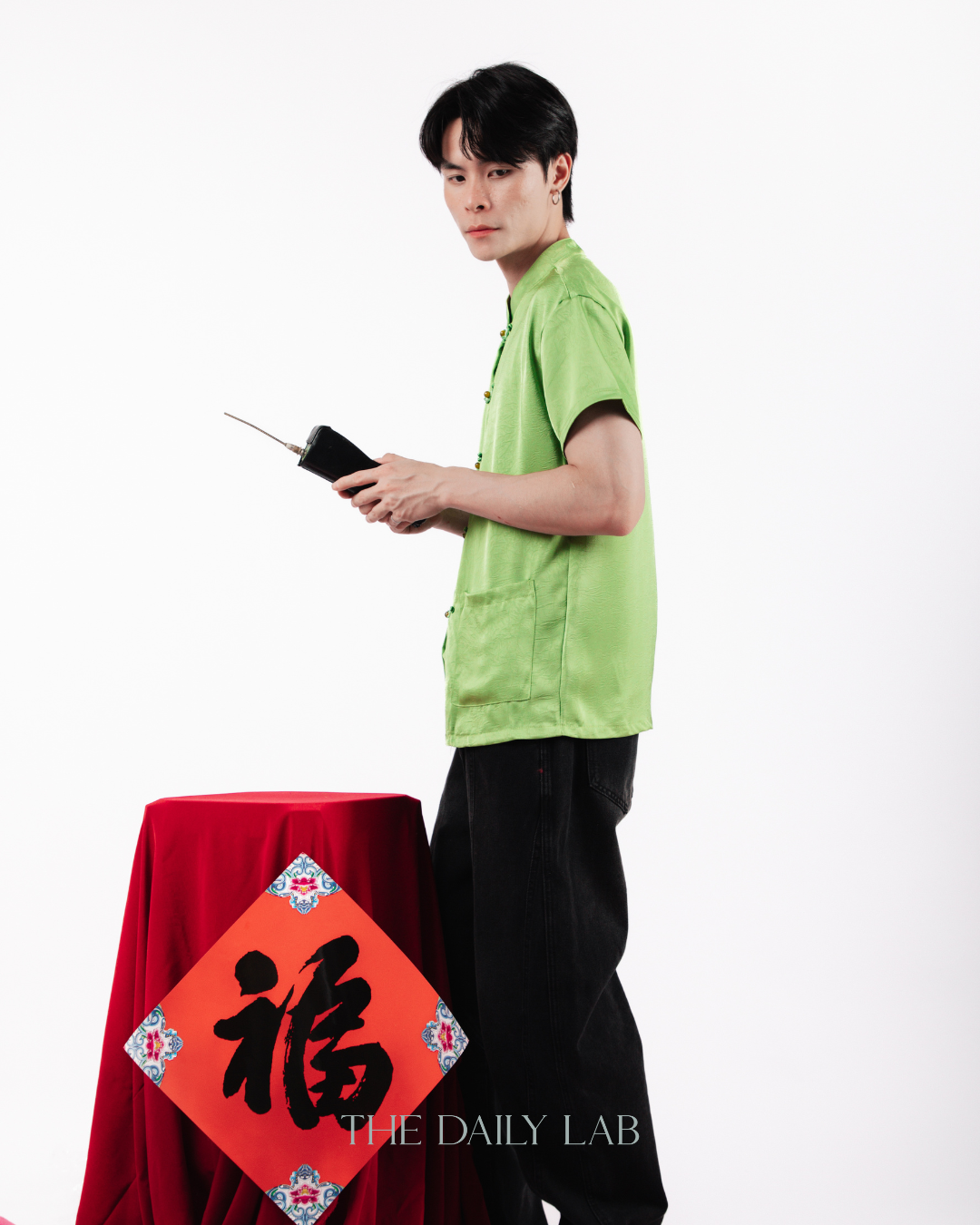 Crimson Knot Tang Shirt  in Green