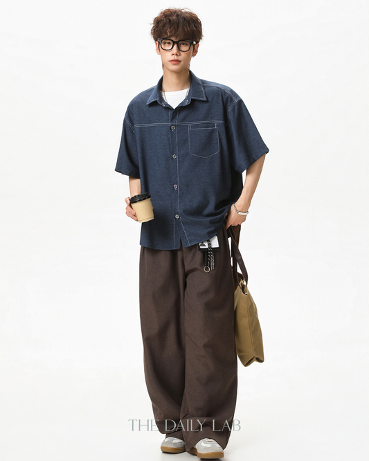 Heritage Stitch Shirt in Dark Blue