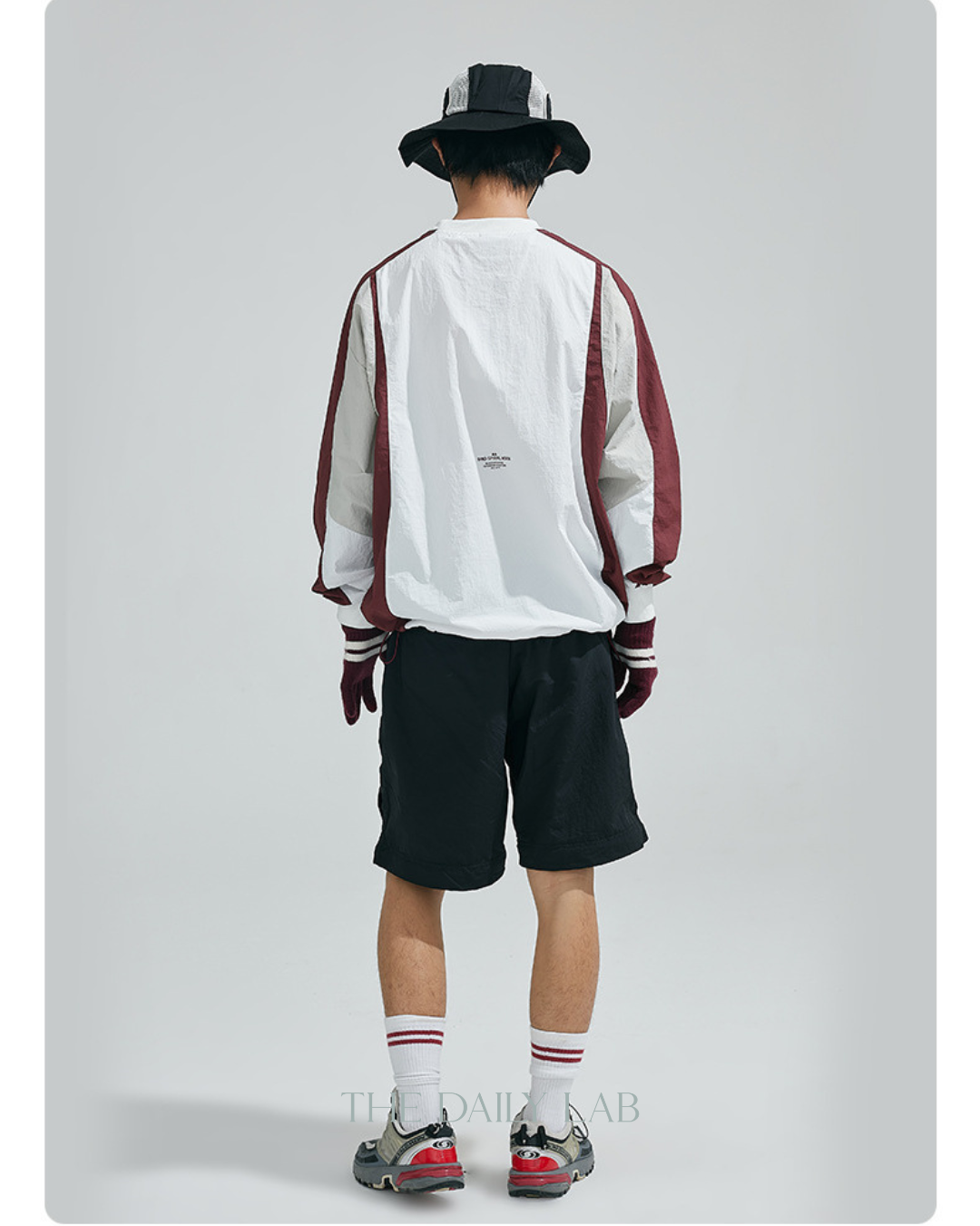American Vintage Color-block Raglan Pullover Jacket In Red – The Daily Lab