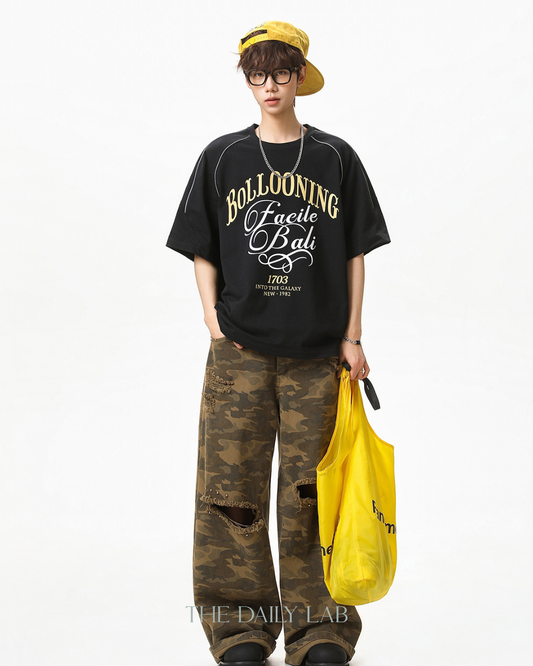 Reflect Motion Oversized Tee in Black