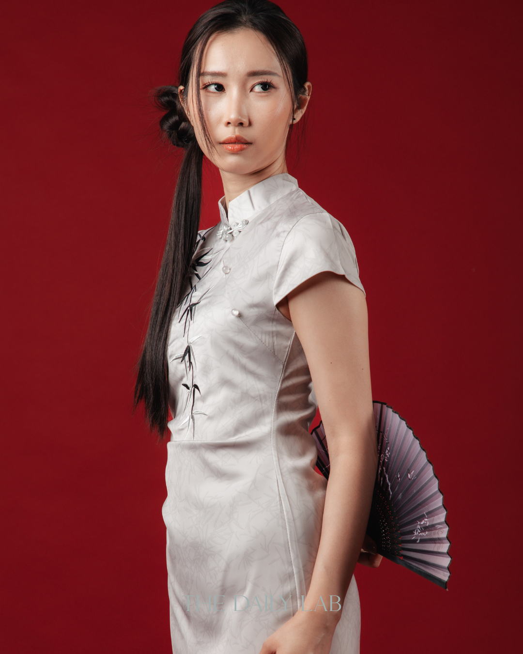 Embroidery Bamboo Oriental Long Dress