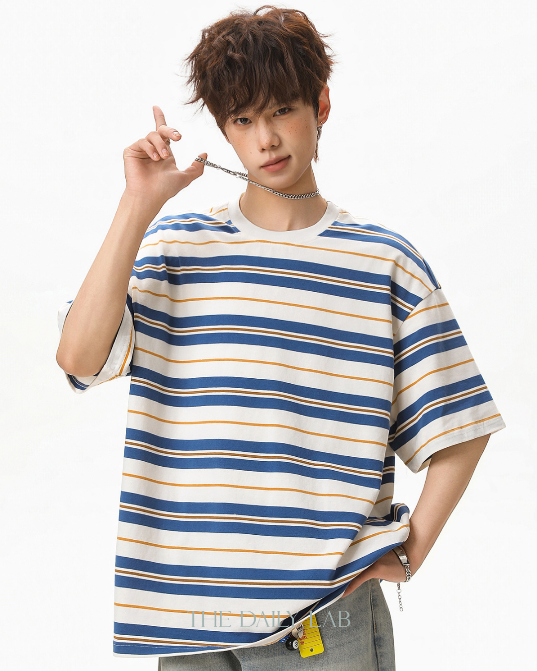 Retro Stripe Tee in Blue