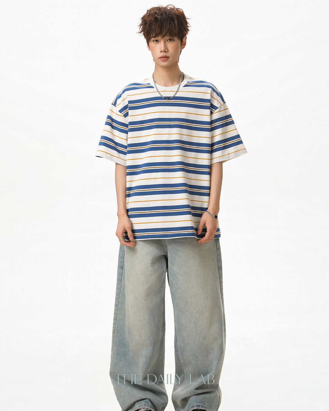 Retro Stripe Tee in Blue