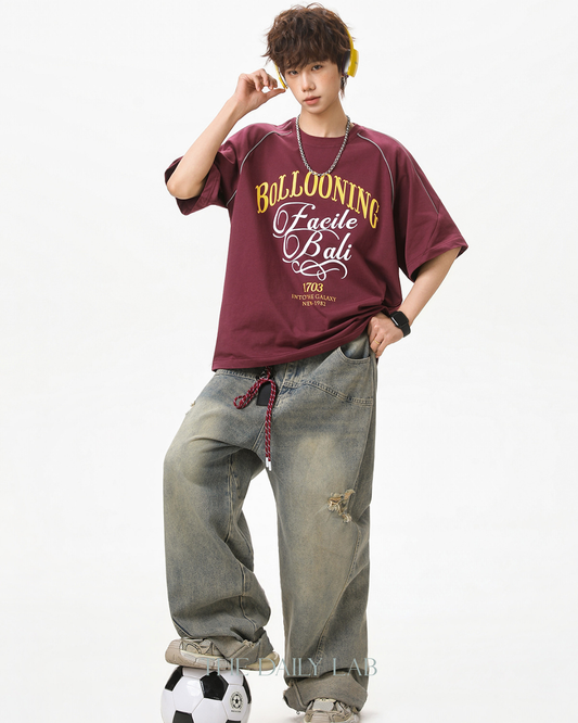 Reflect Motion Oversized Tee in Red