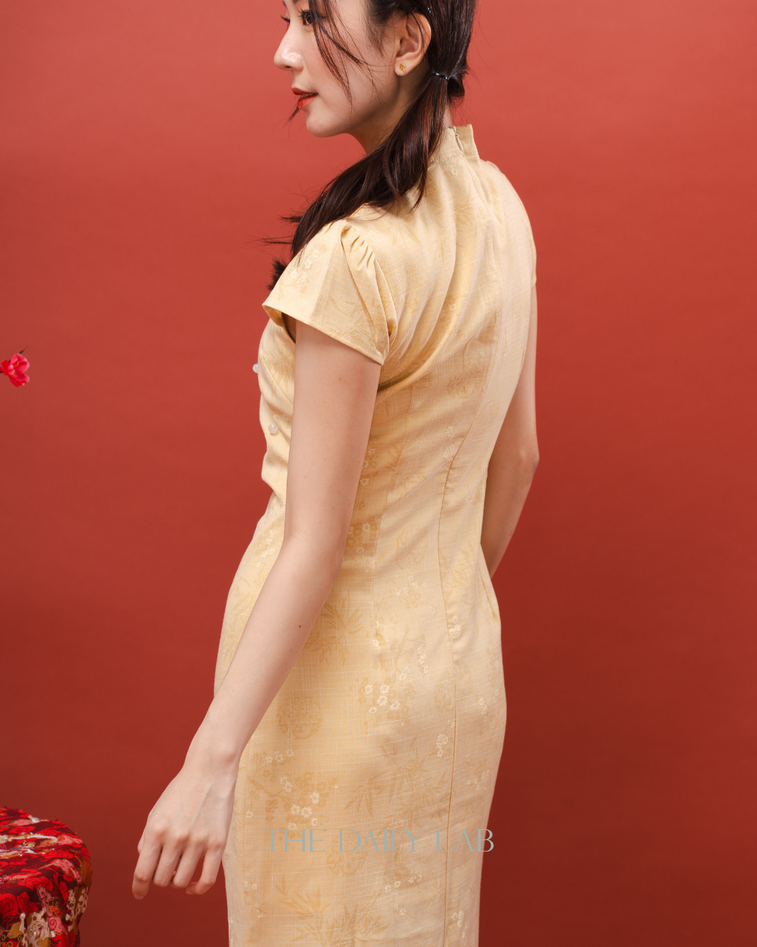 Yellow Floral Midi Dress