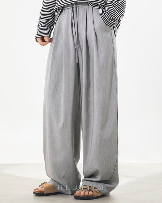 Refined Pleat Trousers in Grey