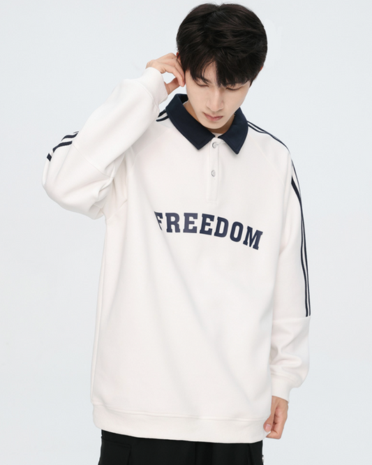 Freedom Relaxed Polo Tee in White