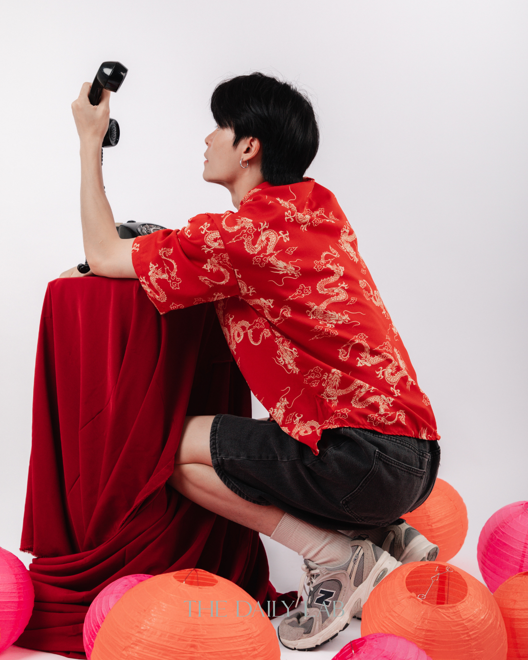 Gold Dragon Chinese Shirt in Red