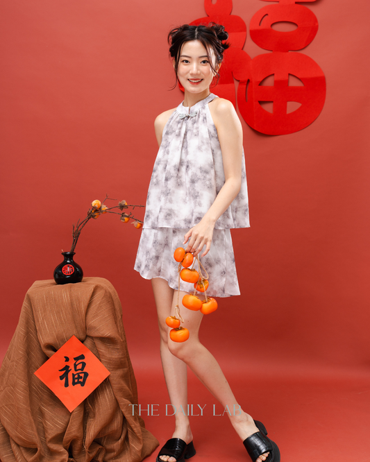 Cloud Mist Halter Mini Skirt Two-Piece Set