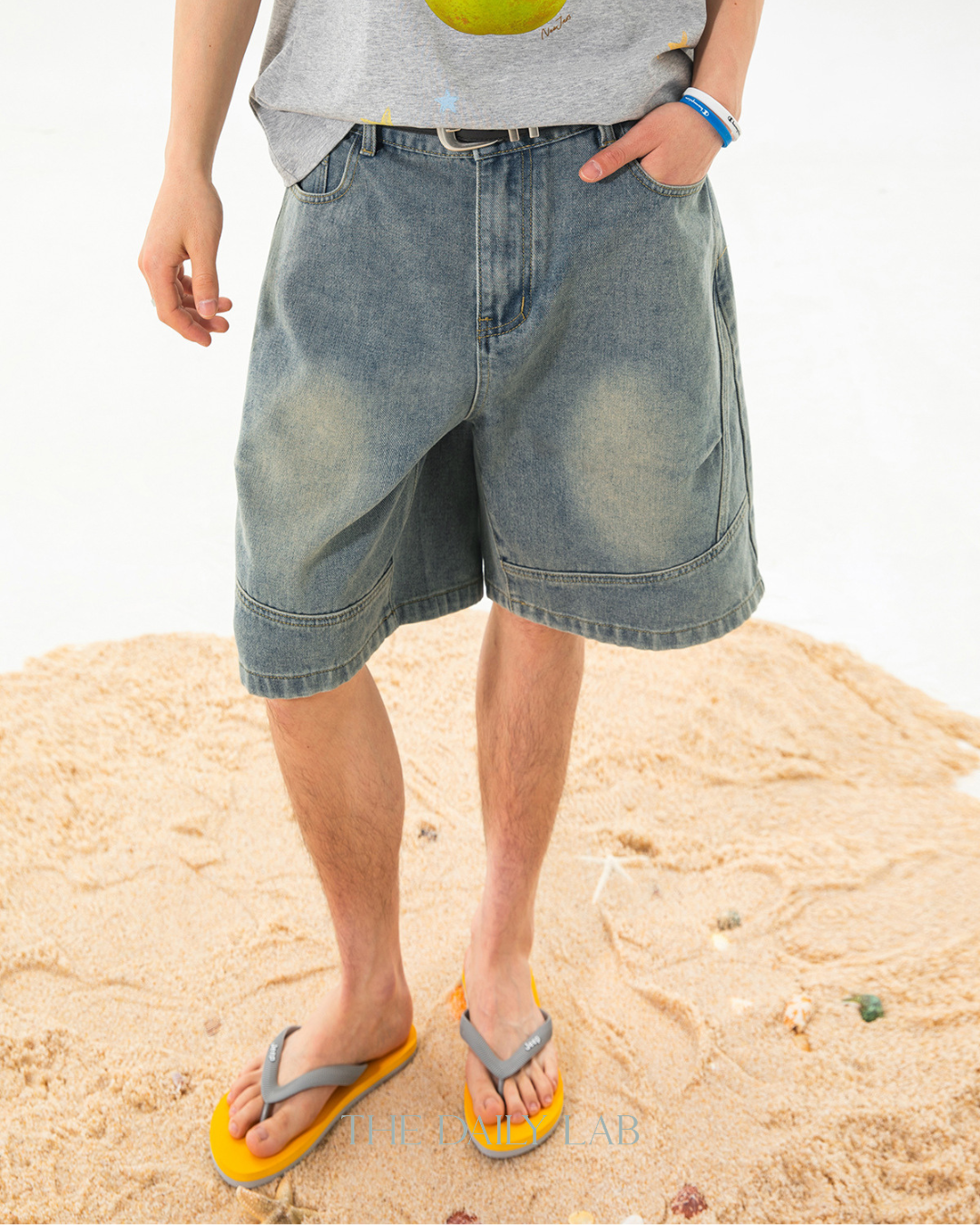 Coastal Fade Denim Shorts in Blue