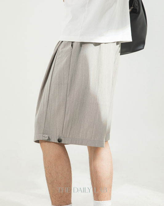 Studio Pleat Shorts in Beige