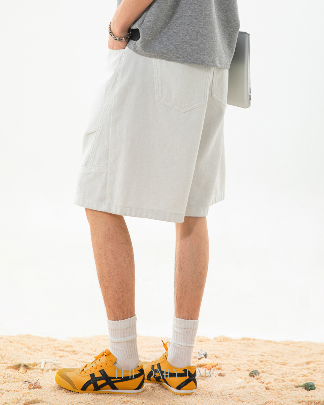 Coastal Fade Denim Shorts in White
