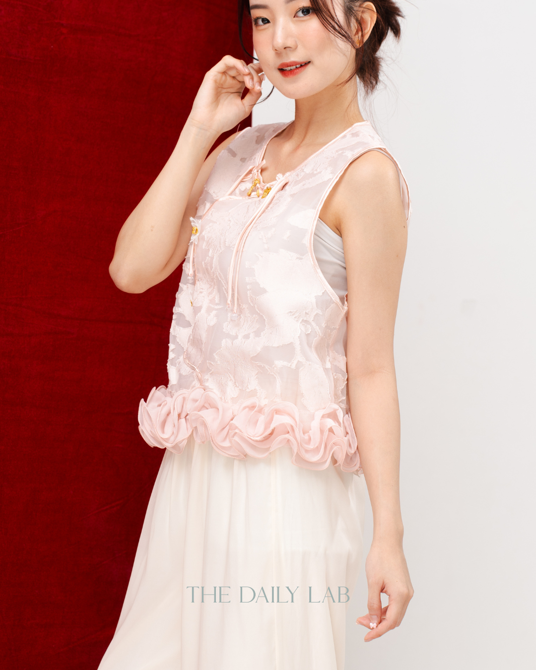 Blush Blossom Jacquard Two-Piece Set