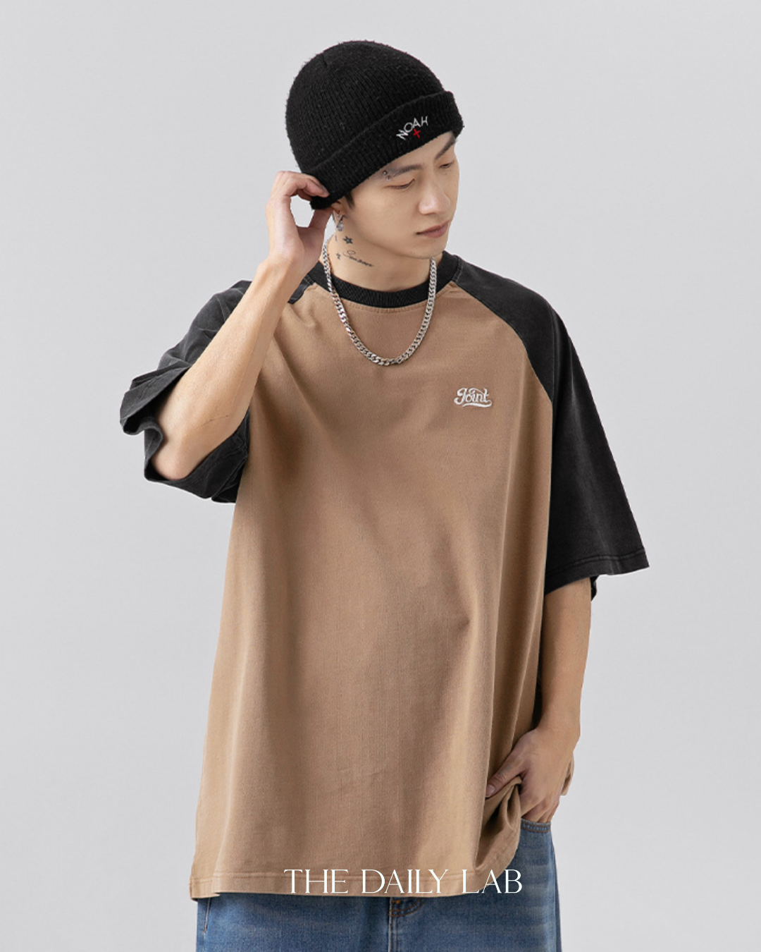 Joint Patchwork Tee in Brown