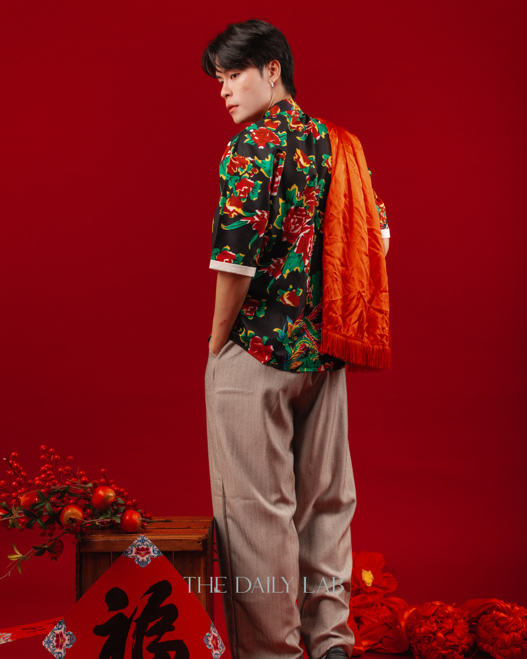 Prosper Dragon Print Shirt in Black