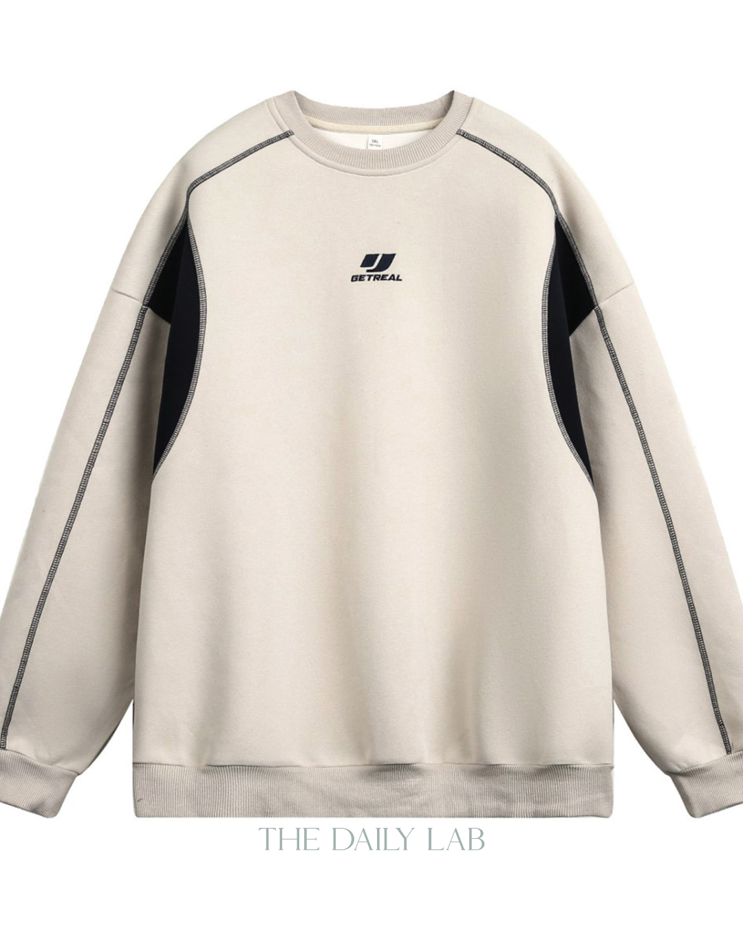 Vintage Color-blocked Crew Neck Sweatshirt In Apricot – The Daily Lab